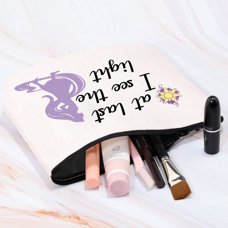 [Australia] - MYSOMY at Last I See The Light Cosmetic Bag Rapunzel Inspired Gifts Tangled Quote Gifts for Women Inspirational Gifts (Makeup Bag) Makeup Bag 