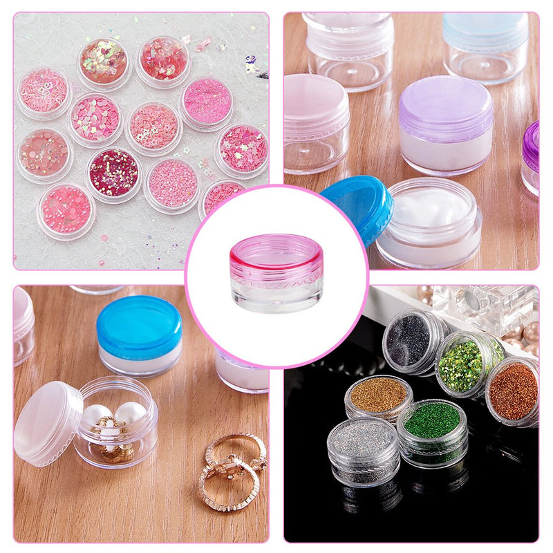 [Australia] - Accmor 100 Pieces 3g Empty Sample Containers with Lids Cosmetic Jars with 5 Pieces Mini Spatulas Multi-color 