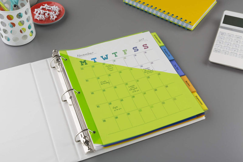 [Australia] - Avery Big Tab Insertable Pocket Plastic Dividers for 3 Ring Binders, 5-Tab Set, Multicolor, 1 Set (11902) 5 Tabs 