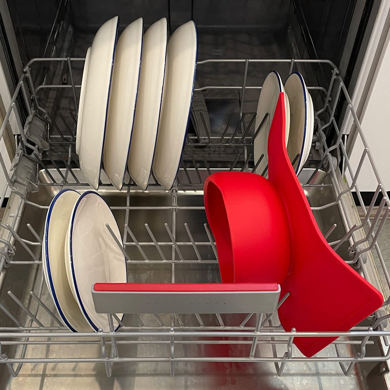 [Australia] - Modaliv Scooper Bowl with Silicone Placemat Suction Base (34oz) - Food Grade Silicone Suction Bowls - Dishwasher and Microwave Safe Adaptive Equipment (Red) Red 