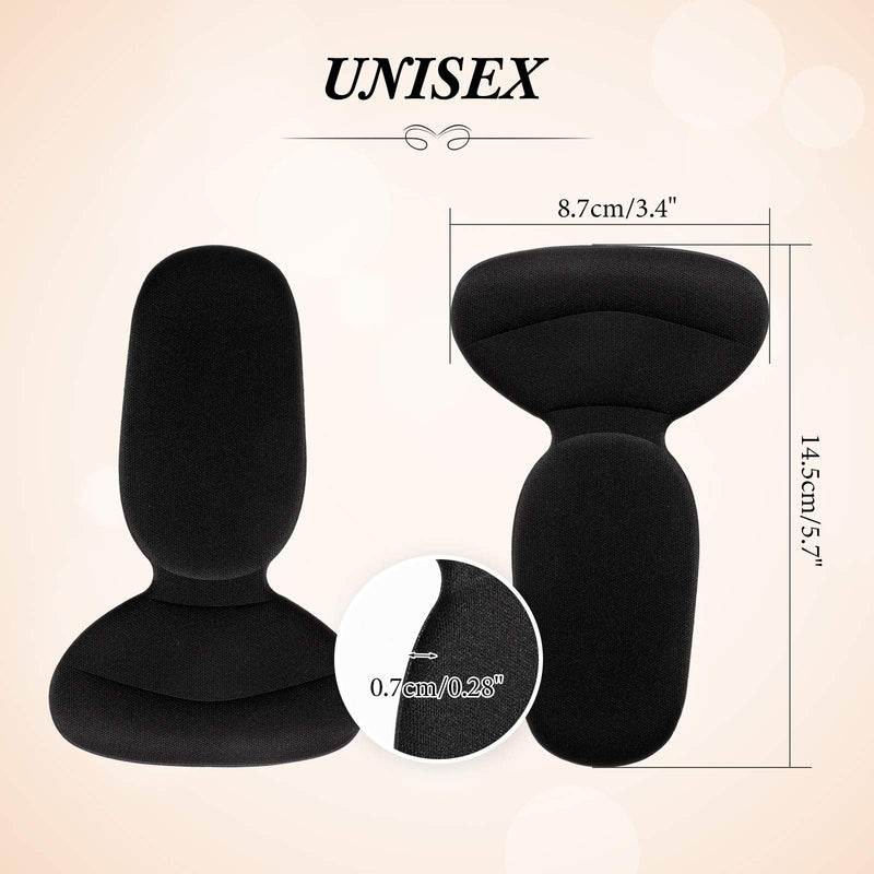 [Australia] - 2 Pairs Heel Shoe Grip Heel Cushion Pads Liner Self Heel Inserts Self-Adhesive Shoe Insoles Foot Care Protector Sticky Heel Cushion Inserts for Women Men (Black) Black 