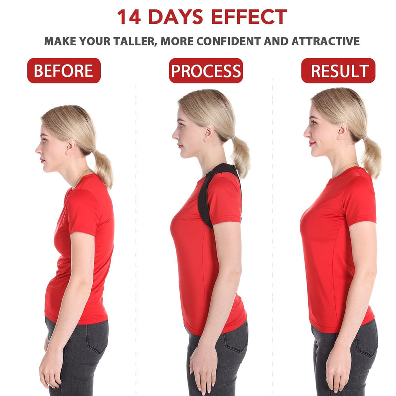 [Australia] - Schiara Posture Corrector for Men and Women - Comfortable Upper Back Brace, Adjustable Back Straightener Support for Neck, Shoulder & Back Classic style 