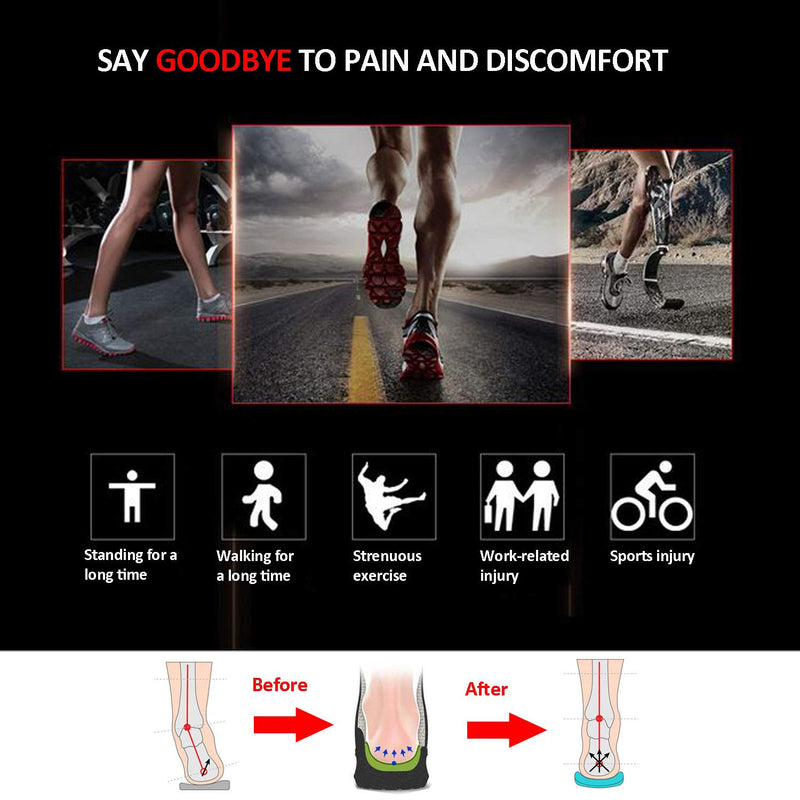 [Australia] - Orthotic Inserts 3/4 Length, Plantar Fasciitis Insoles with Metatarsal Pads Heel Cushion for Men and Women, High Arch Support Shoe Inserts for Flat Feet, Overpronation, Walking Running, M M(Men's7-10.5, Women's8-11.5) 