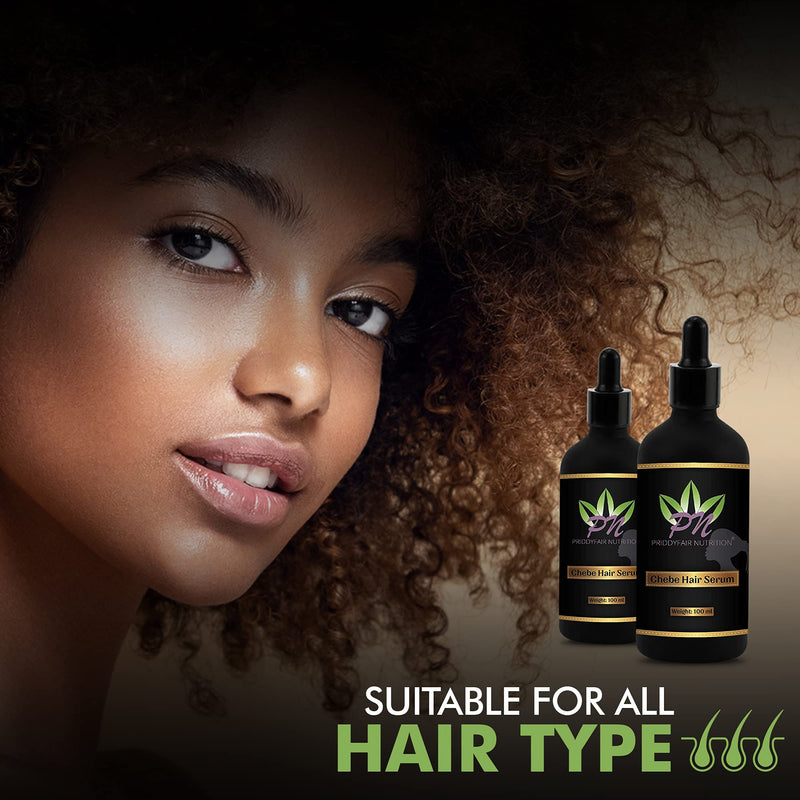 [Australia] - Priddyfair Nutrition Chebe Hair Growth Serum 100ml contains Biotin rich Fruits & Herbs for Anti Hair Loss, Hair Serum Growth Treatment Oil, Thinning Hair | Help Hair Follicle Growth For Men & Women 