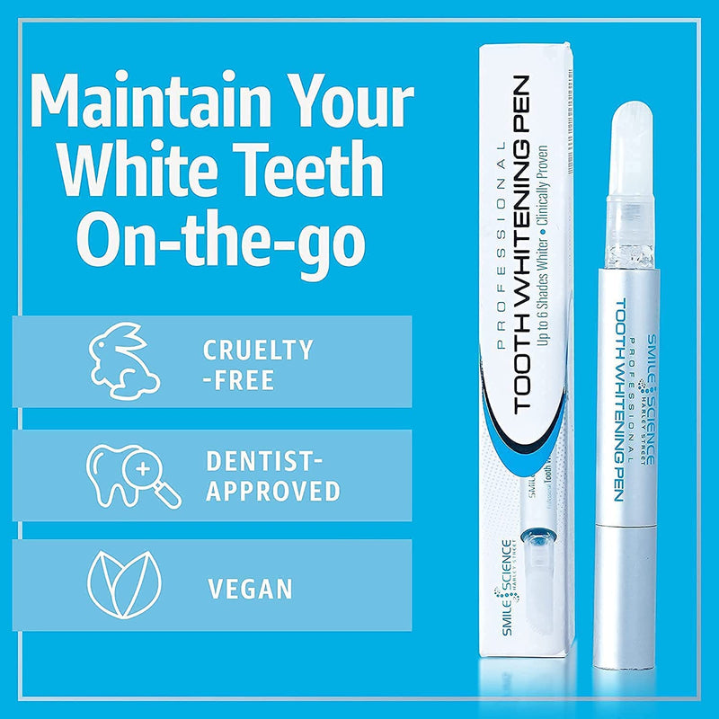 [Australia] - Smile Science Harley Street - Professional Advanced Teeth Whitening Pen - Up to 8 Shades Whiter - 100% safe for Enamel - Vegan - For Sensitive Teeth - Rapid Results - Clinically Proven 