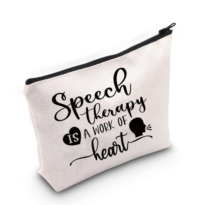 [Australia] - BAUNA Speech Therapy Survival Kit SLP Appreciation Gift Speech Therapy is a Work of Heart Cosmetic Bag SLP Graduation Gift (SLP Heart) Slp Heart 