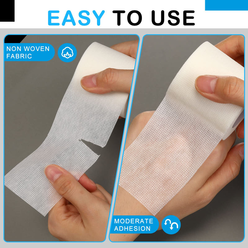 [Australia] - 3 Rolls Self Adhesive Gauze Tape Nose Tape Breathable Non Woven Fabric Tape Athletic Sports Cohesive Tape for Skin 2 Inch x 10 Yards 