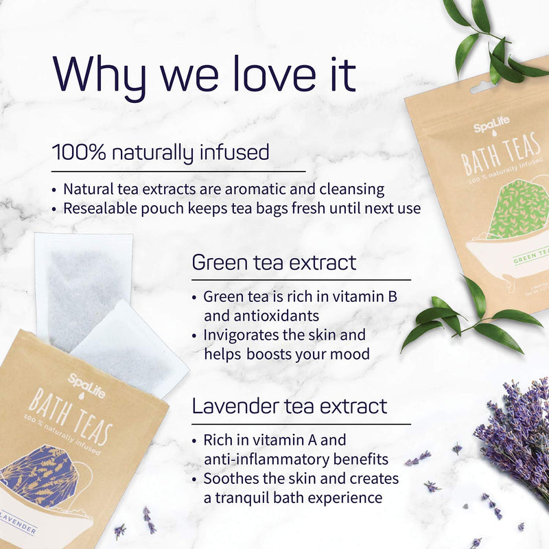 [Australia] - SpaLife Naturally Infused Bath Tea (3 Pack) (Green Tea) Green Tea 
