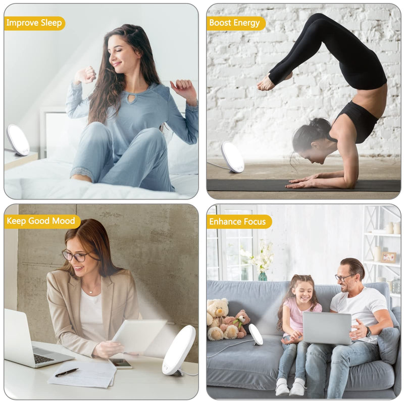 [Australia] - SAD Lamp, SAD Light Therapy Lamp, 10000 Lux Portable Daylight Lamp Sad Lamps for Depression with 3 Adjustable Brightness Levels, Touch Control, 4 Timer Settings 