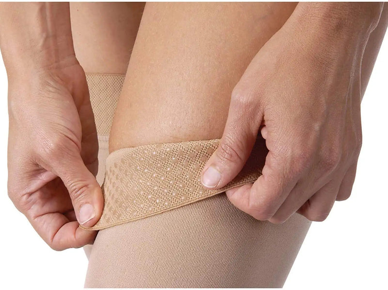 [Australia] - Jobst Relief THIGH HIGH - Extra Firm Compression 30-40mmHg L - Closed-Toe with Silicone Band Beige Large 