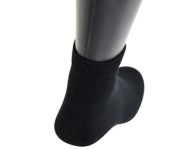 [Australia] - Yomandamor Mens Coolmax Ankle Wide Stretched Diabetic Socks with Seamless Toe,5 Pairs 10-13 5 Pairs Black 