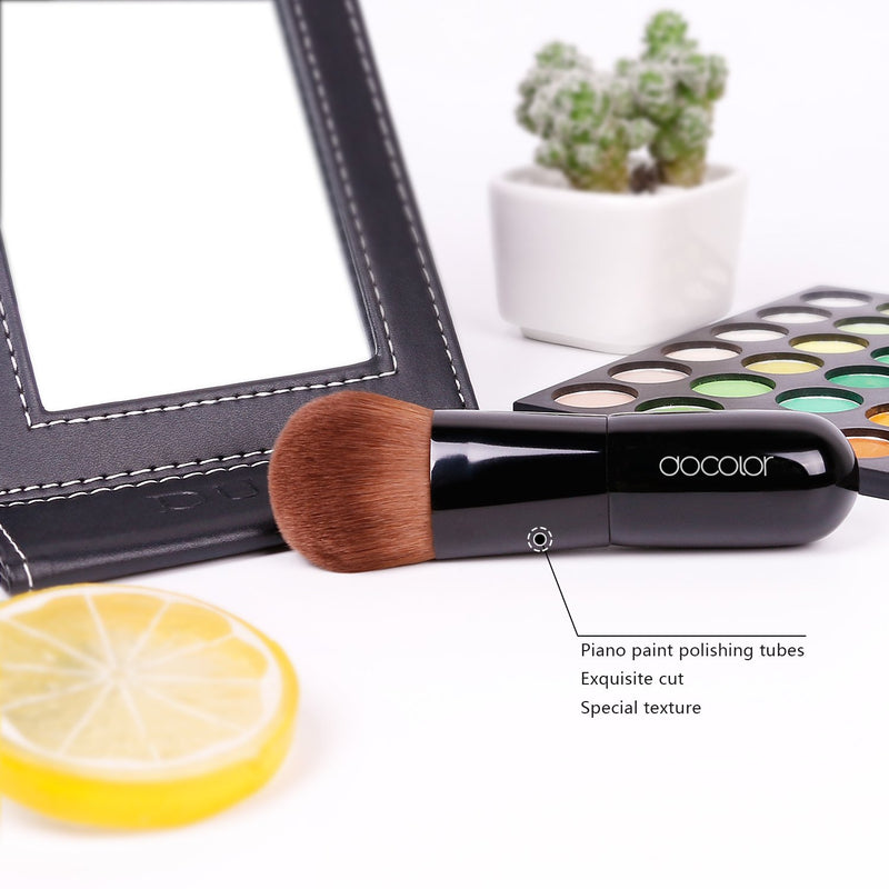 [Australia] - Docolor Kabuki Foundation Face Powder Brush Portable Makeup Cosmetic Tool（Black） Black 