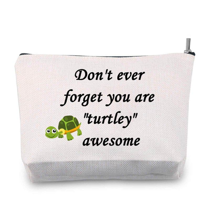 [Australia] - LEVLO Inspirational Turtle Gift Don’t Ever Forget You are Turtley Awesome Makeup Bags Graduation Birthday Gift (Turtley Awesome) 