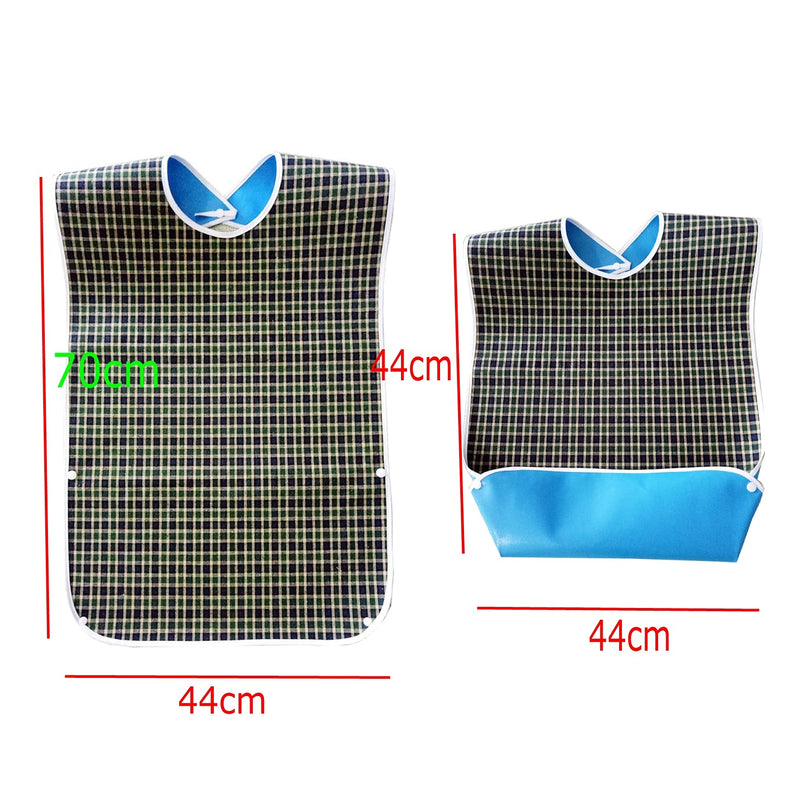 [Australia] - JZK 2 x Long large waterproof feeding bib for elderly, adult and teenager, washable adult dribble bib for disabled people and stroke patient 