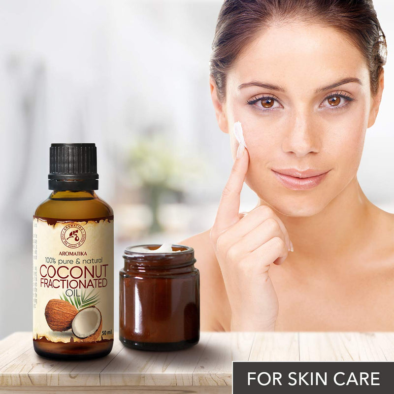 [Australia] - Coconut Oil 50ml - Cocos Nucifera Oil - Germany - 100% Pure & Natural Fractionated Coconut Oils Odourless - Best Benefits for Hair - Skin - Body - used for Massage - Glass Bottle 