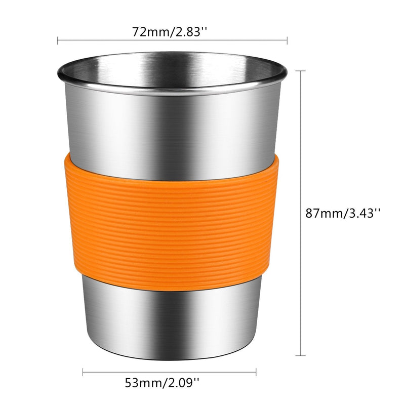 [Australia] - Kids Stainless Steel Cups With Silicone Lids & Sleeves, Kereda 5 Pack 8 oz. Drinking Tumblers Eco-Friendly BPA-Free for Children and Toddlers, Adults 