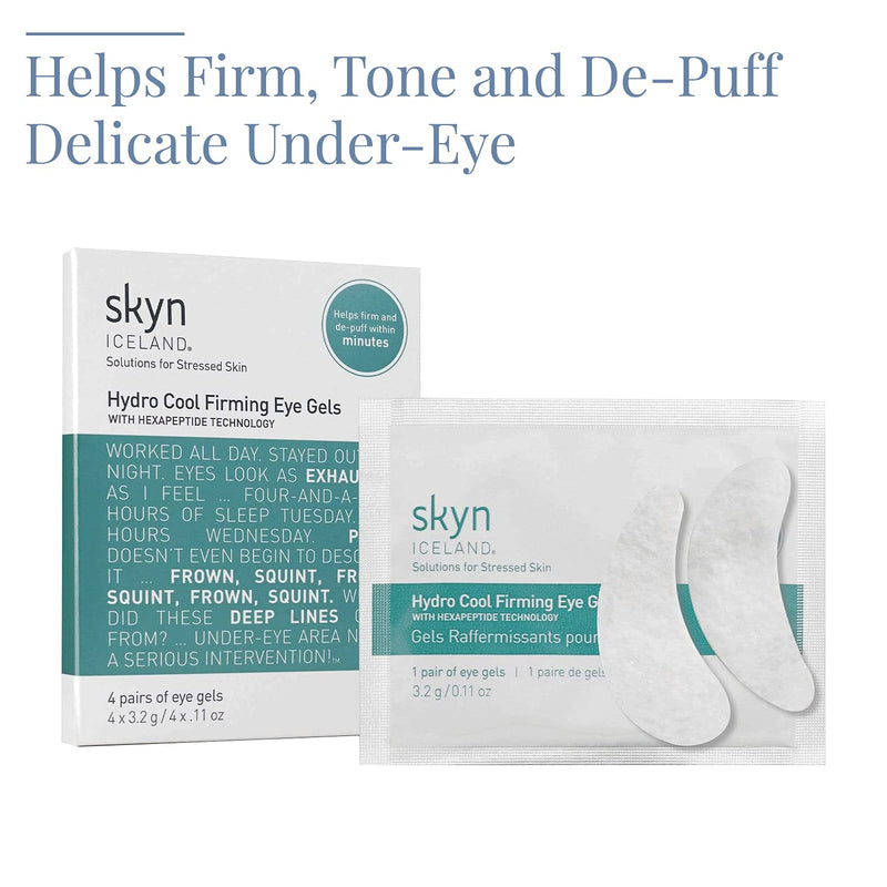 [Australia] - skyn ICELAND Hydro Cool Firming Eye Gels: Under-Eye Gel Patches to Firm, Tone and De-Puff Under-Eye Skin, 4 Pairs 4 Count 