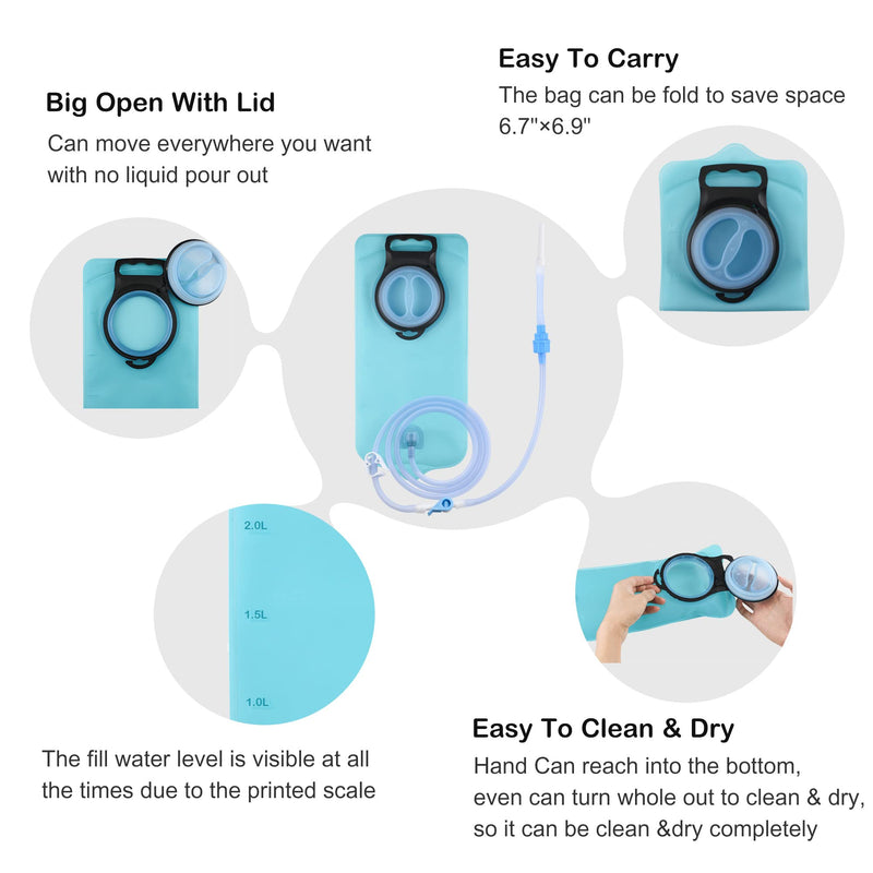 [Australia] - TopQuaFocus 2 Quart Enema Bag kit Portable Enema Bag for Men Women Colon Cleansing Organic Coffee Enemas 2L 