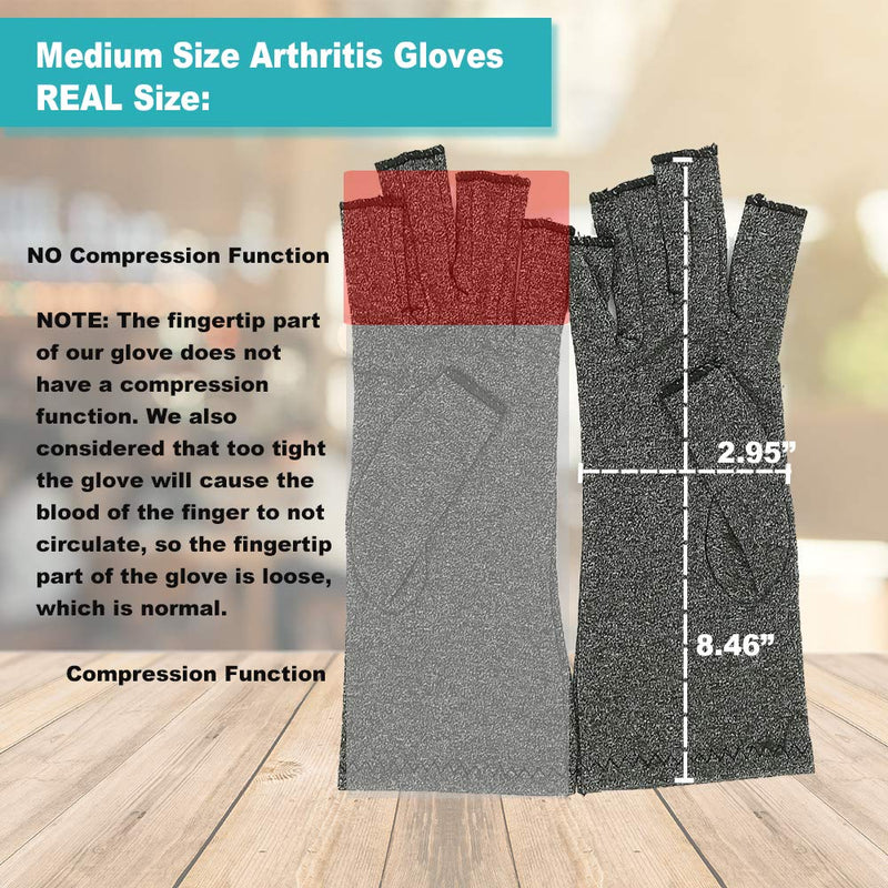 [Australia] - Arthritis Gloves,New Material, Compression for Arthritis Pain Relief Rheumatoid Osteoarthritis and Carpal Tunnel, Premium Compression & Fingerless Gloves (Dark Gray, M) Dark Gray Medium (Pack of 1) 