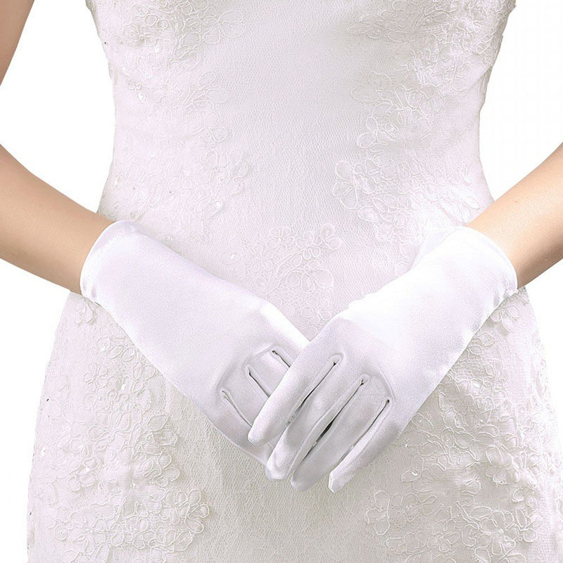 [Australia] - Miranda's Bridal Women's Wrist Length Formal Satin Gloves S/M/L Yellow 