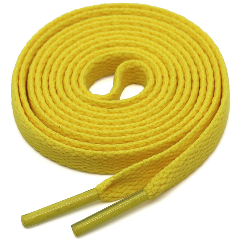 [Australia] - DELELE 2 Pair Super Quality 24 Colors Flat Shoe laces 5/16" Wide Shoelaces for Athletic Running Sneakers Shoes Boot Strings 23.62"Inch (60CM) 05 Yellow 