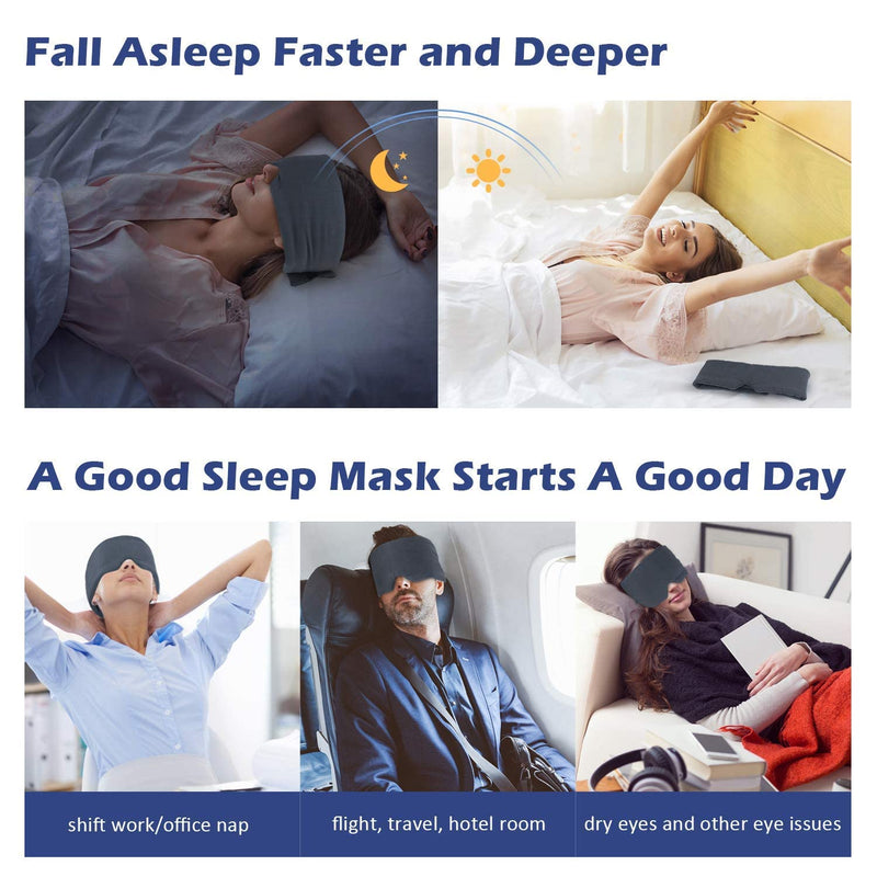 [Australia] - Mavogel Sleep Mask - Skin Friendly Modal Material & Light Blocking Sleeping Mask for Home/Flight/Shift Work, Handmade, Fully Adjustable Strap, Full Eye Covers for Women/Men Sleeping (Dark Grey) Dark Grey 