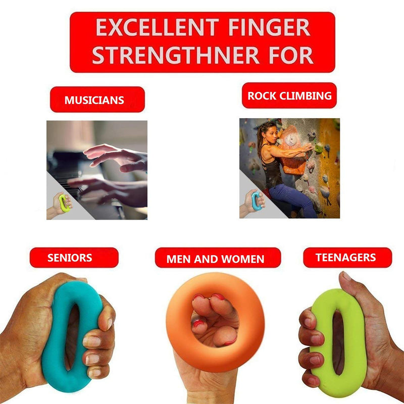 [Australia] - Grip Strength Trainer,Hand Grip Strengthener ,Forearm Grip Workout - Grip Trainer Silicone Rings for Rock Climbing, Athletes & Stress Relief & Rehabilitation, 3 Resistance Levels(3 PCS) Round 30-50lbs 