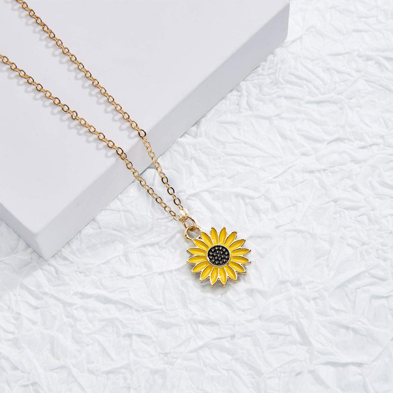 [Australia] - Sunflower Pinky Promise Bracelets Best Friend Long Distance Friendship Gifts for Women Teen Girls Sunflower Necklace 