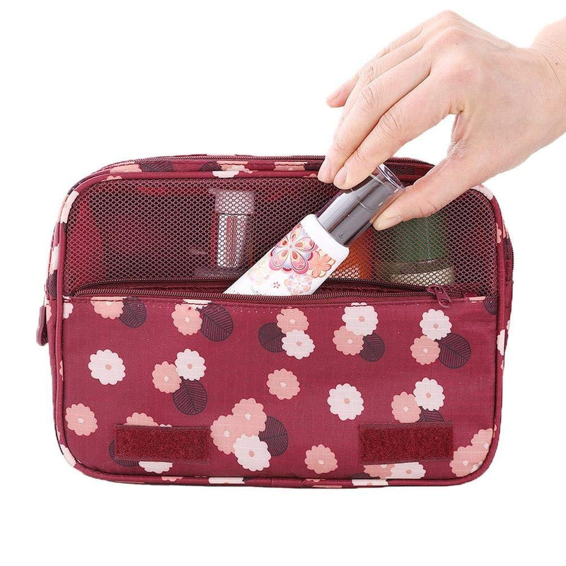 [Australia] - Axgo Multifunctional Cosmetic Portable Travel Folding Make up Toiletry Bags with Hook, Red 