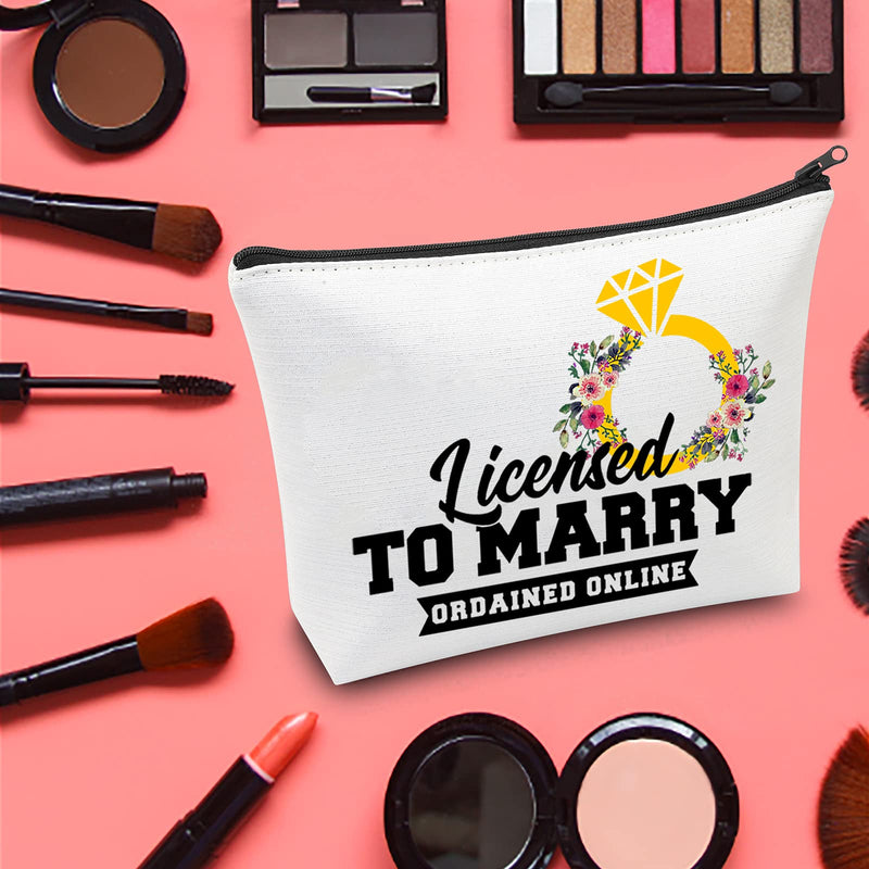 [Australia] - LEVLO Wedding Officiant Cosmetic Bag Officiant Proposal Gift License to Marry Ordained Online Make up Zipper Pouch Bag Appreciation Gift For Wedding Minister Wedding Pastor, License to Marry, 