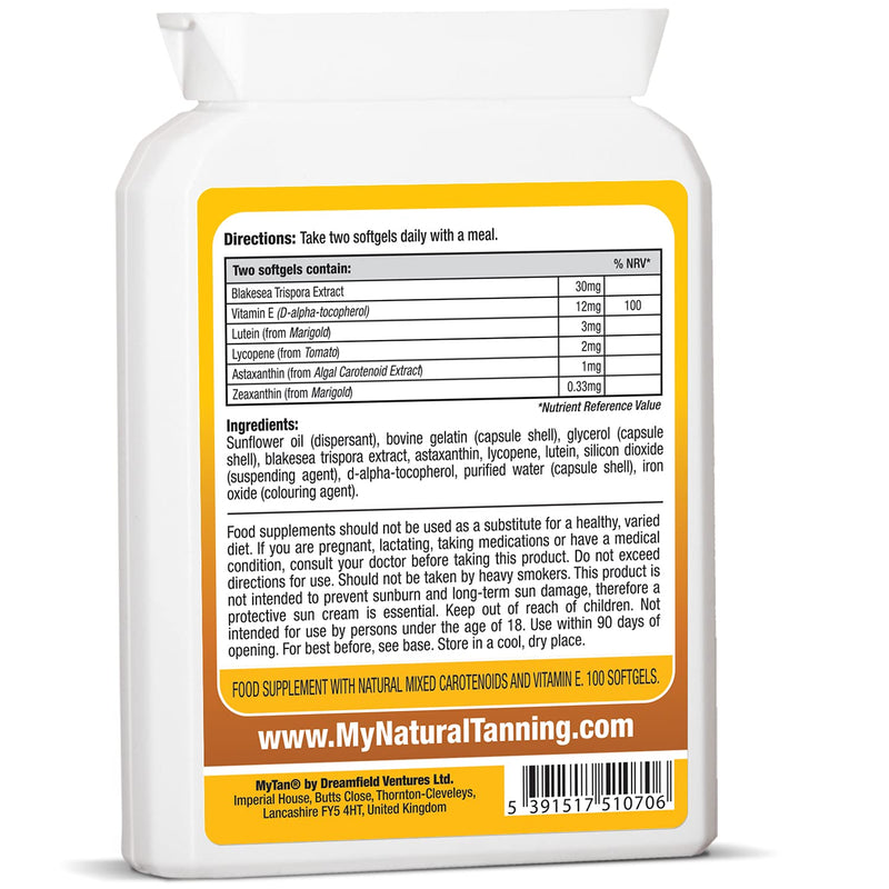 [Australia] - MyTan Bronze Tanning Pills | 100 Softgels | Tanning Tablets with Natural Mixed Carotenoids | Use with Or Without Sun For A Healthy, Safe Tan 