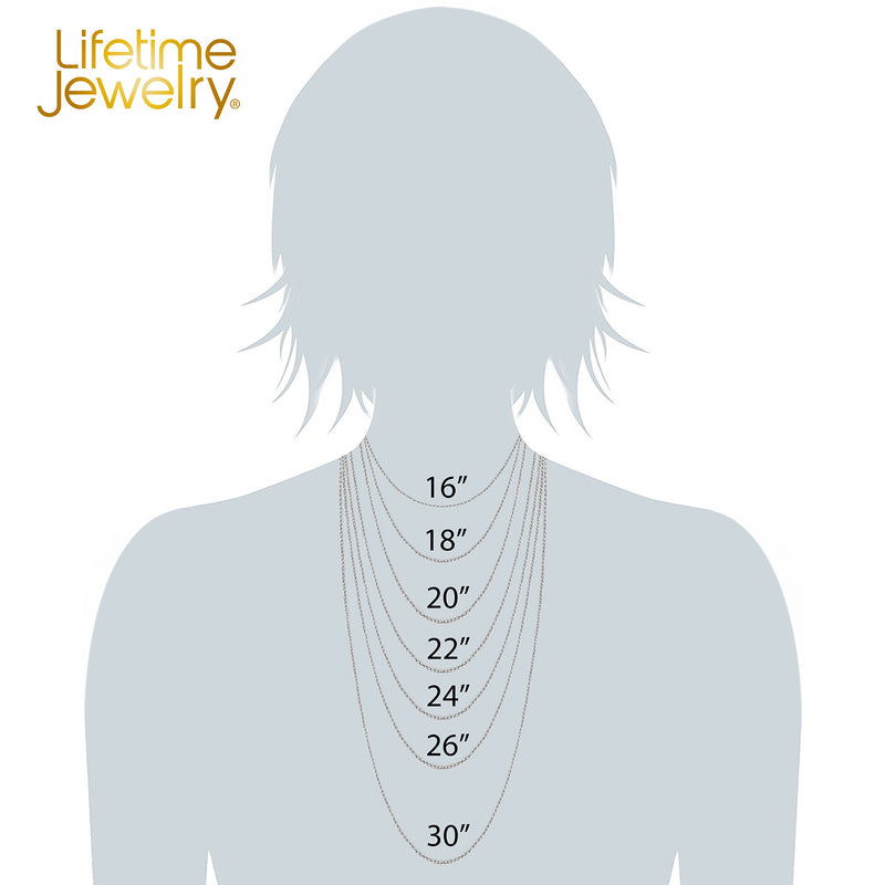 [Australia] - LIFETIME JEWELRY 2mm Rope Chain Necklace 24k Real Gold Plated for Women and Men White Gold 14.0 Inches 