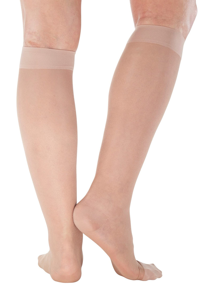 [Australia] - Womens Sheer Compression Socks 20-30mmHg - Knee Hi Support Stockings X-Large Nude 