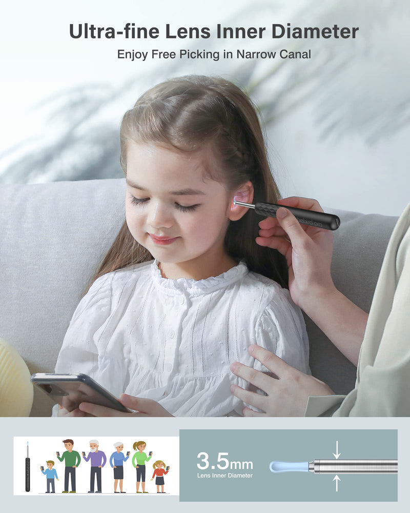 [Australia] - Bebird Pro Ear Wax Removal Tool with HD Camera and 6 LED Lights,Ear Cleaner Expert R3 for First Use and Smaller Ears,FDA Cleared Ear Camera and Wax Remover,for iOS,Android Phones Black 