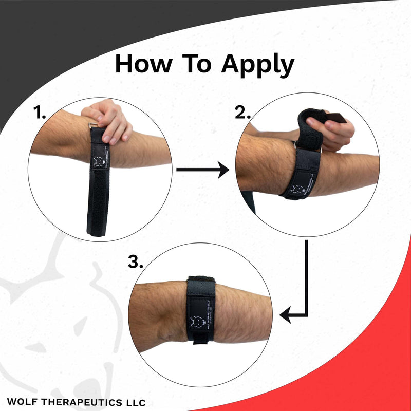 [Australia] - Dr. Wolf Tennis Elbow Brace - Adjustable Compression Forearm Strap For Tendonitis, Mouse, and Computer Elbow - Golfer’s Elbow Pain Relief From Lateral and Medial Epicondylitis Regular 