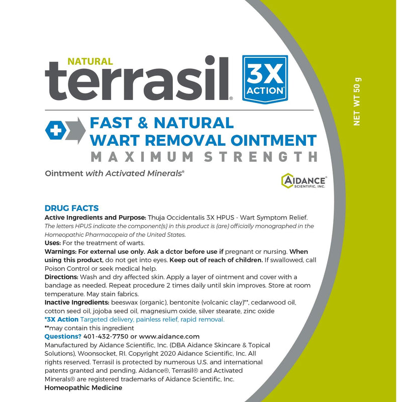 [Australia] - Terrasil Wart Remover Max Ointment - Safe for Sensitive Skin Natural Pain Free Salicylic Acid Free Patented Treatment for Plantar Genital Facial Warts (50gm) 