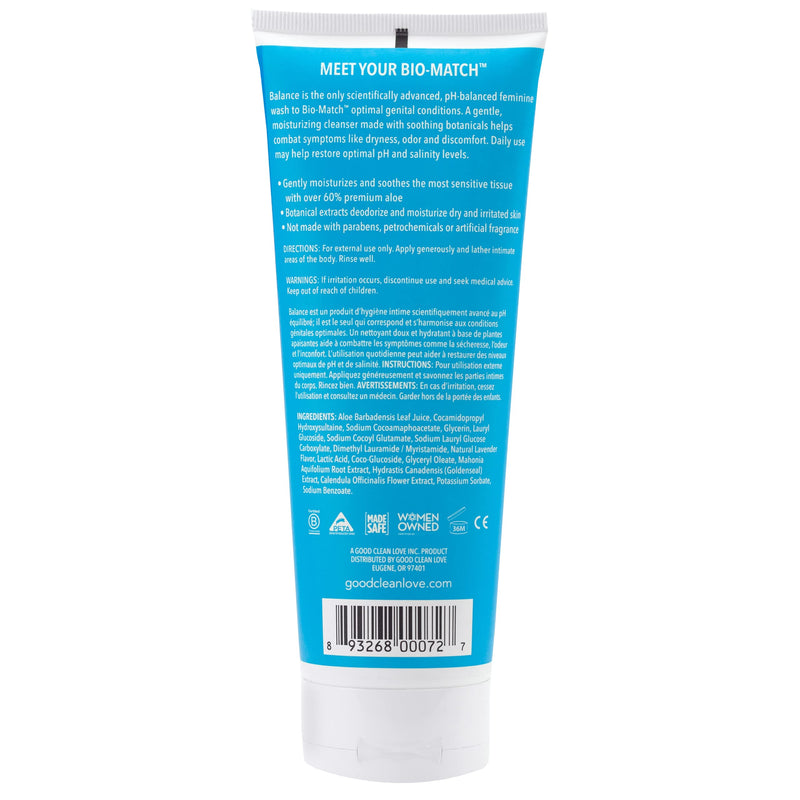 [Australia] - Good Clean Love Balance Moisturizing Wash, pH-Balanced Vaginal Soap for Women with Natural Ingredients, Gentle Cleansing Feminine Hygiene Product, Relieves Dryness & Reduces Odor, 8 Oz 