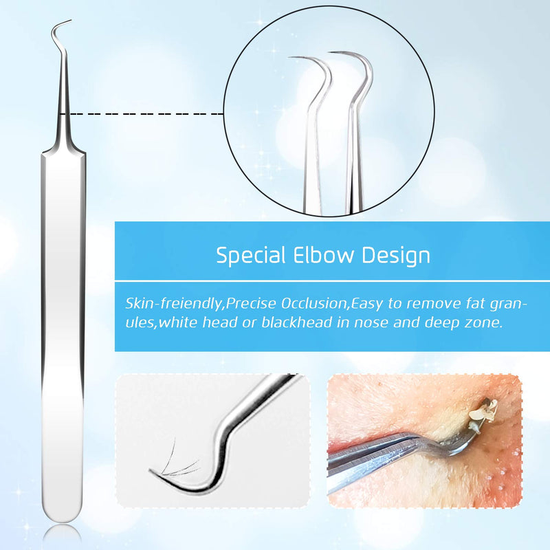 [Australia] - Premium Blackhead Remover, Comedone Blemish Acne Extractor,Popping Pimple Popper Whitehead Removal, Precision Tweezers, Zit Removing, Milia Remove 