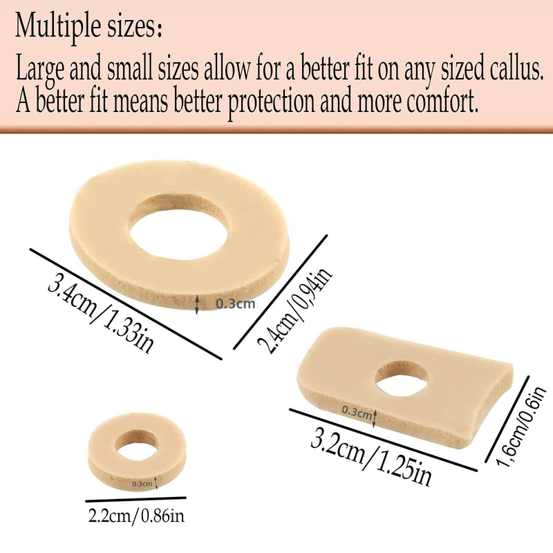 [Australia] - Reppkyh Foam Callus Cushions 150 Pieces, Soft Foam Callus Cushions Toe Pads Provides Cushioning Protection Corn Cushions White sleeves 