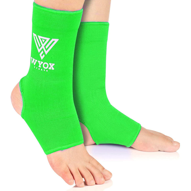 [Australia] - WYOX Ankle Wraps Support Boxing Gear for Men Women Muay Thai Ankle Support Kickboxing Wraps Gym Ankle Support (Pair) Green S / M (Women 4.0 - 6.5/ Men 3.0 - 5.5) 