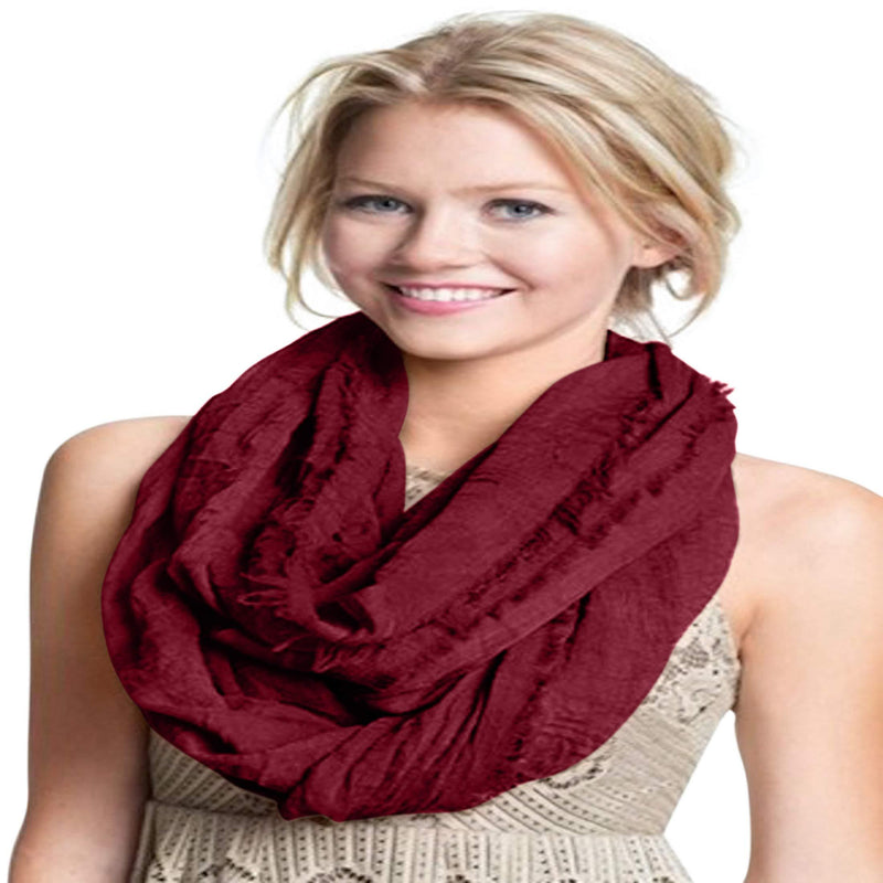 [Australia] - Mobius Infinity Scarf Snood Cowl Circular Tube Eternity Shawl Pashmina CJ Apparel NEW Maroon 