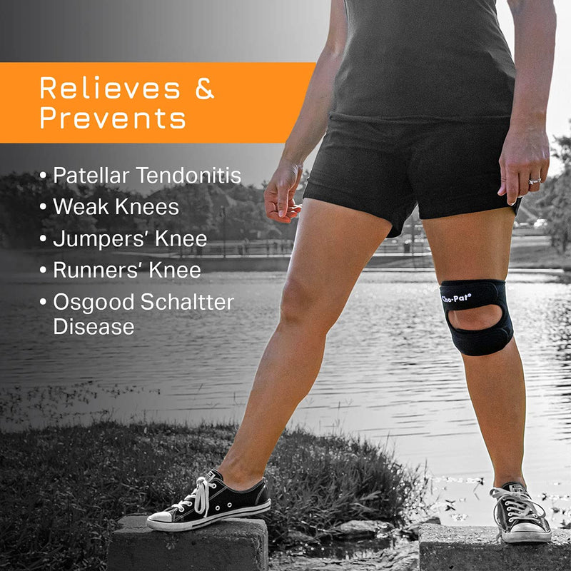 [Australia] - Cho-Pat Dual Action Knee Strap, Provides Full Mobility and Pain Relief for Arthritic, Weakened Knees, Tendonitis, Osgood Schlatter’s, Meniscus Tears, and Chondromalacia, Black, Small, 1 Pair 