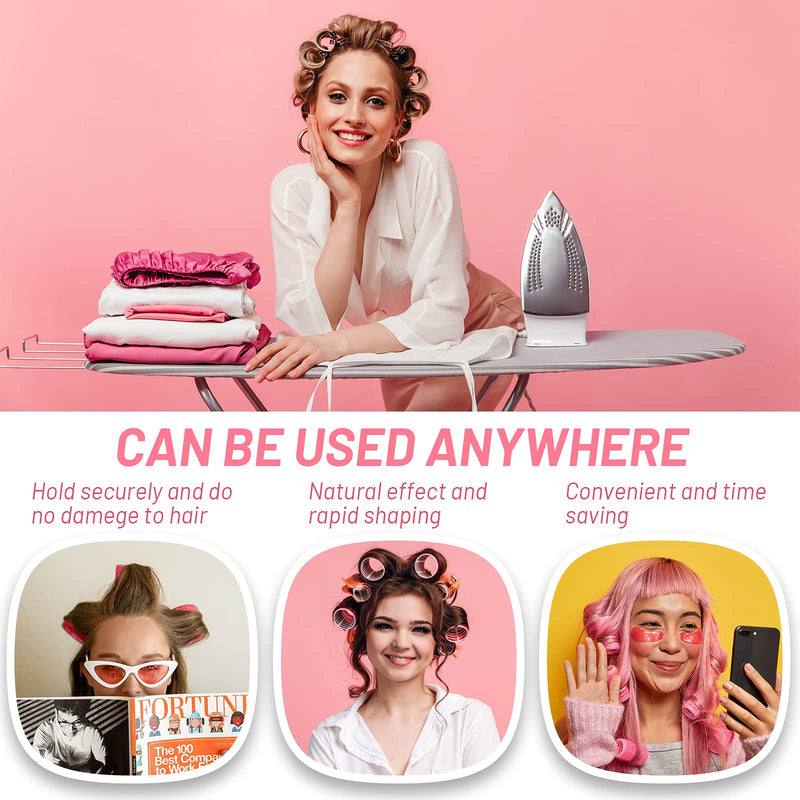[Australia] - Thrilez 24 Pcs Hair Rollers Set, include 12 Pcs Self Grip Hair Rollers & 12Pcs Duckbill Clip, Salon Hairdressing Curlers Hair Curlers Rollers Tools for Women, men, kids (48mm) 24 Piece Set 