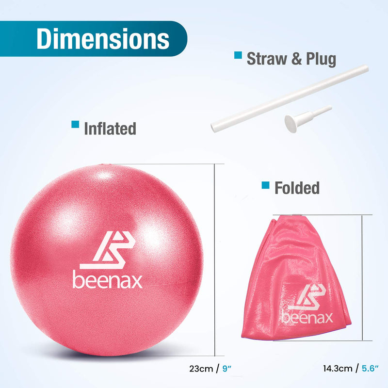 [Australia] - Beenax 23cm Soft Pilates Ball - 9 Inch Exercise Ball, Mini Barre Ball, Gym Ball - Perfect for Yoga, Pilates, Core Training, Physical Therapy and Balance (Home & Gym & Office) Coral Pink 