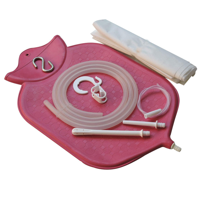 [Australia] - HealthGoodsIn - 4-Quart Rubber Enema Bag Kit for Colon Cleansing | Reusable Enema Bag Kit for All Types of Enemas (Pink) 