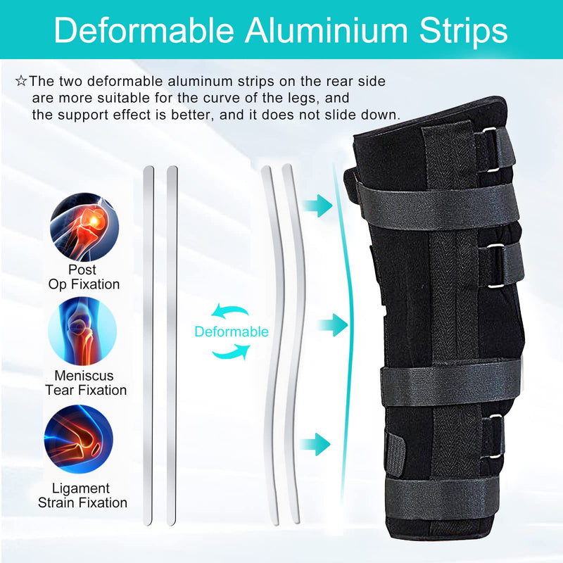 [Australia] - TANDCF Knee Immobilizer Secure Comfort Knee Brace & Stabilizer for Recovery,Knee Fractures,Instability, ACL,MCL,Meniscus Tear,Arthritis,Displacement & Post Surgery Recovery,Height 18.1" Universal Medium/Large (Pack of 1) 