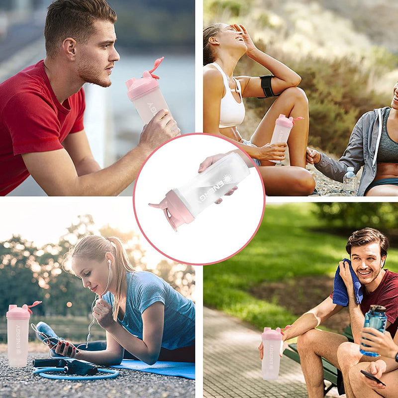 [Australia] - Protein Shaker Cup Sports Supplements Shakers with Mixer Ball Fitness Milkshake Portable Workout Water Cup 500 ml-Purple Purple 
