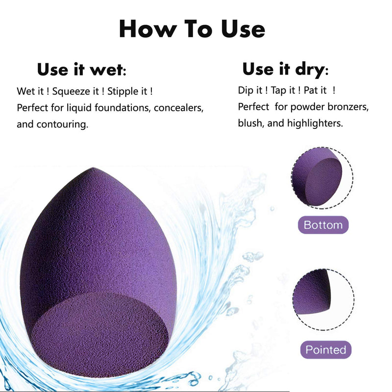 [Australia] - LUDOUPIER 5 Pcs Makeup Sponge Set Blender Beauty Foundation Blending Sponge, Flawless for Liquid, Cream, and Powder, Multi-colored Makeup Sponges 