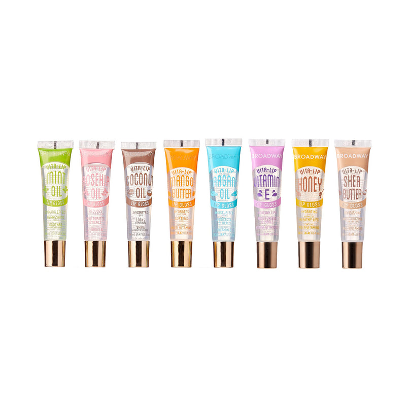 [Australia] - Broadway Vita-Lip Clear Lip Gloss 0.47oz/14ml (3PCS - Mint & Coconut & Rosehip Oil) (4 PCS SET) 4 PCS SET 