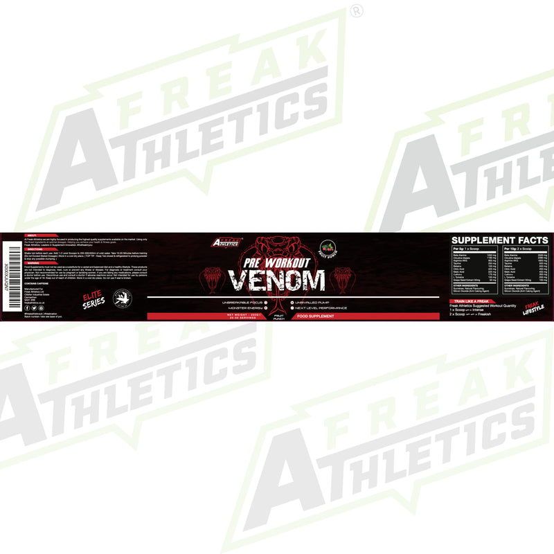 [Australia] - Pre Workout Venom 'Fruit Punch' - Pump Pre Workout Supplement by Freak Athletics - Elite Level Pre Workout Supplement - Pre Workout Powder Made in The UK - Available in Fruit Punch 
